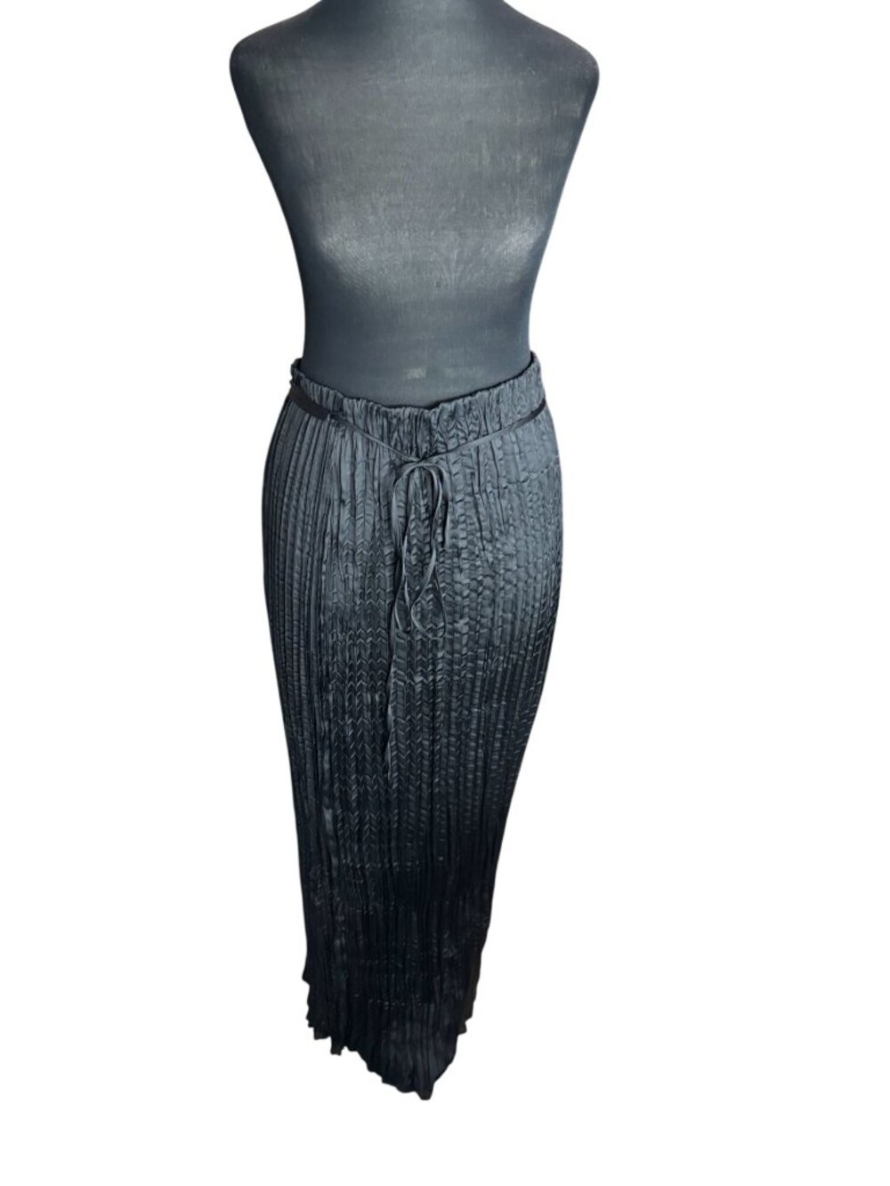 A New Day Womens Pleated Midi Skirt Black Size M Elastic Waist